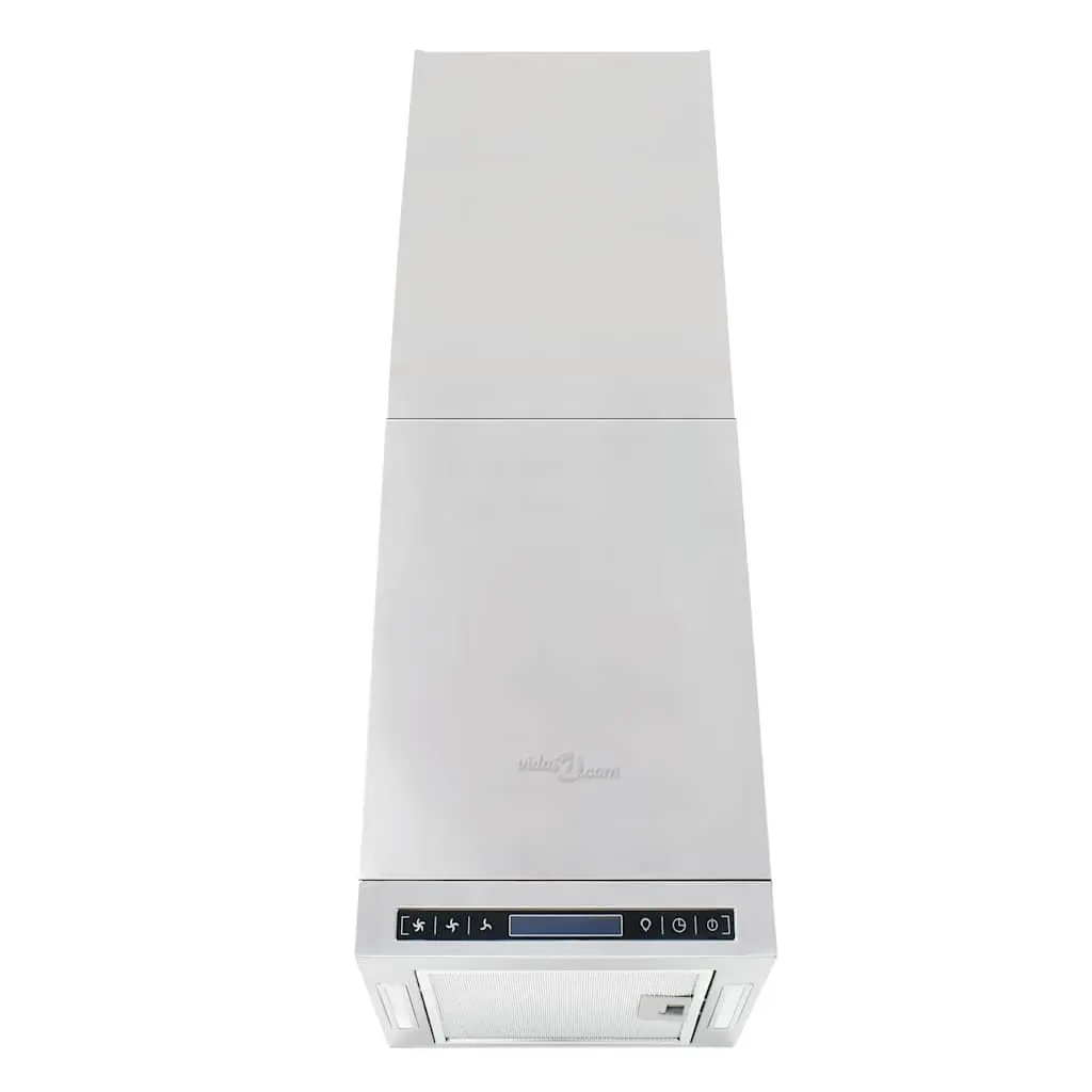 Island Range Hood Touch Sensor LCD Display Stainless Steel 756 m³/h