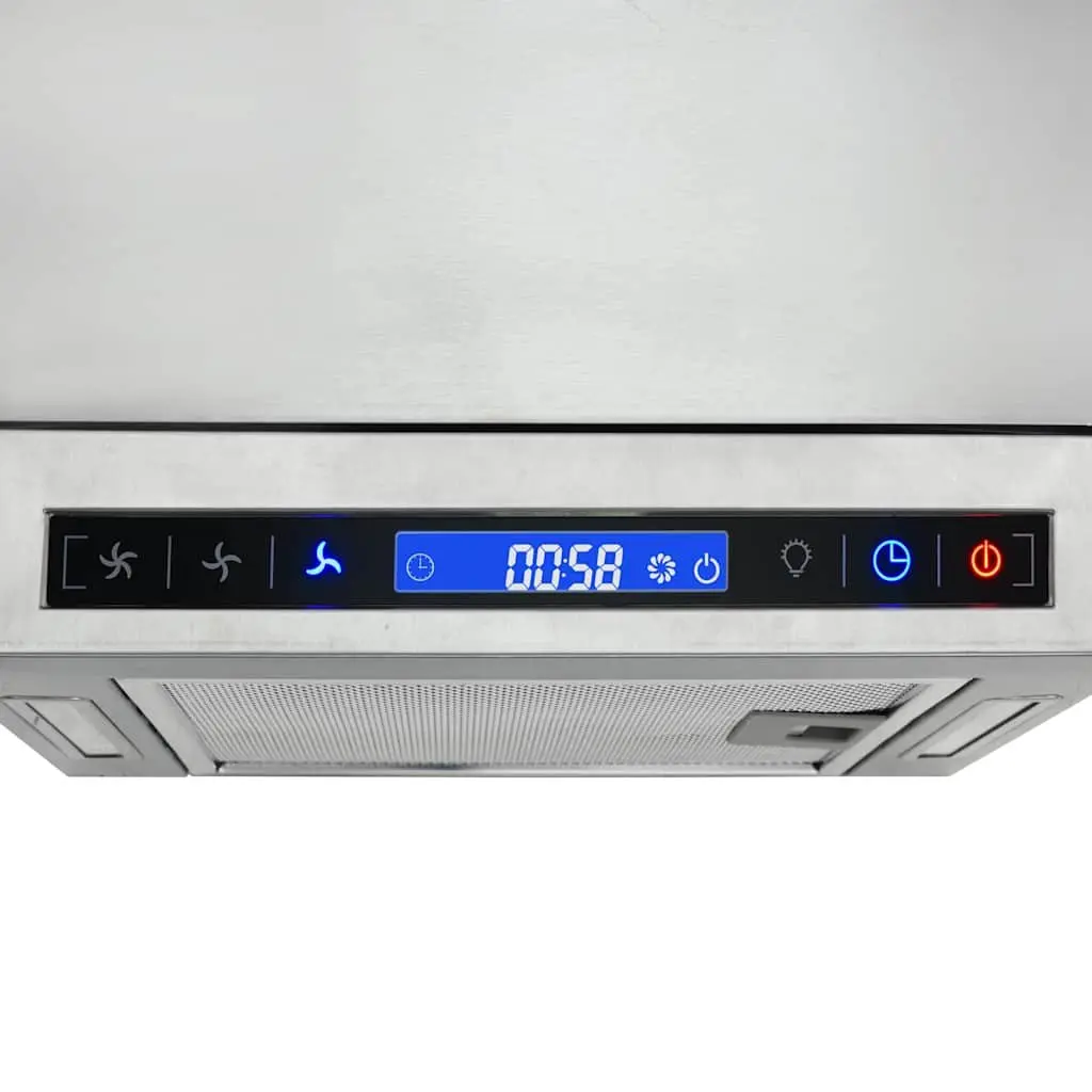 Island Range Hood Touch Sensor LCD Display Stainless Steel 756 m³/h