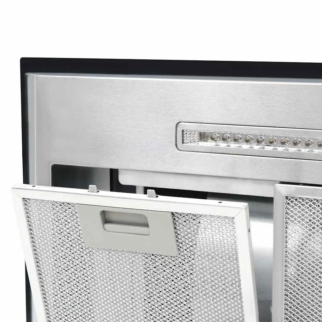 Island Range Hood LCD Touch Sensor 90cm Silver Stainless Steel 756m³/h