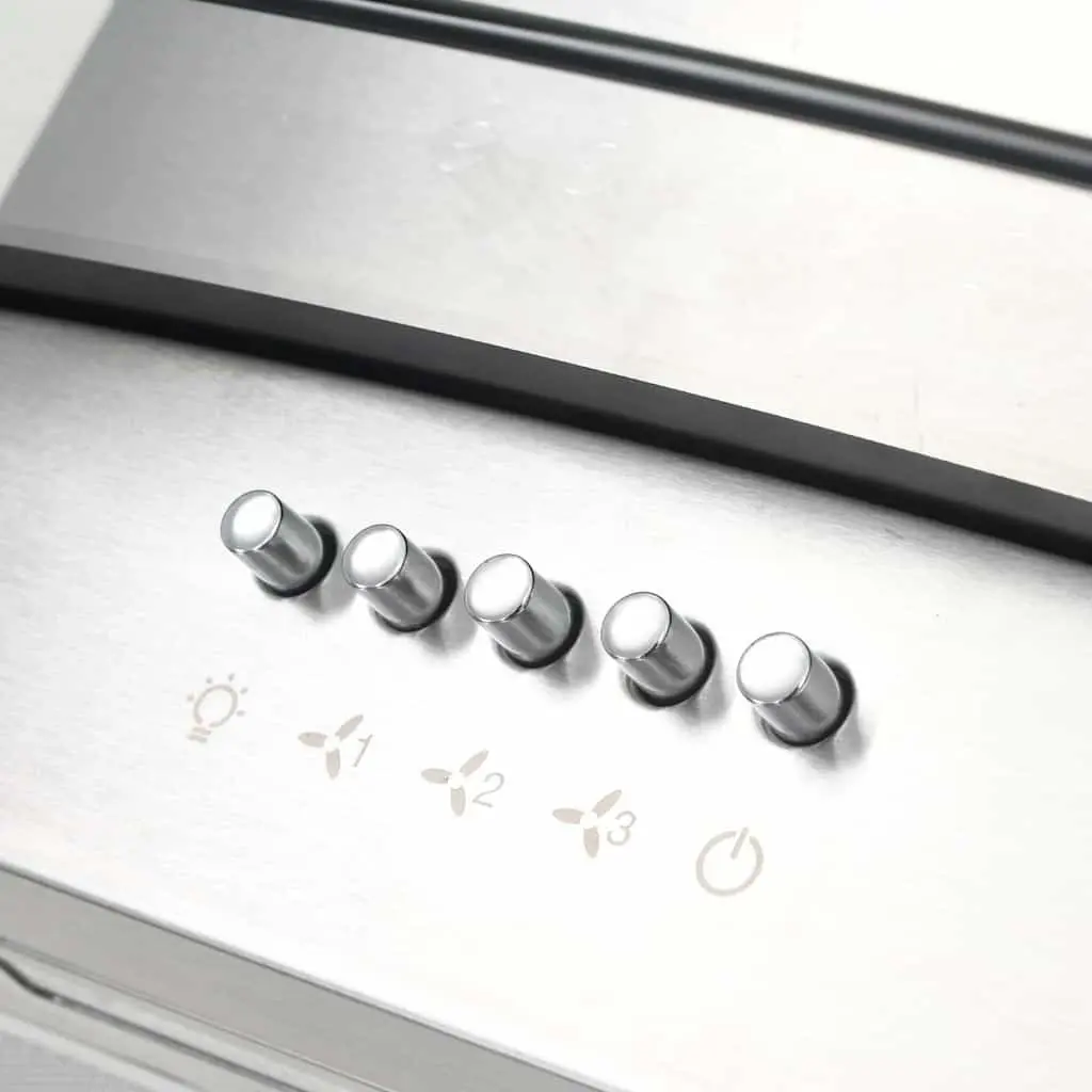 Island Range Hood 90cm Stainless Steel Curved Glass Canopy LED Lights 756 m³/h