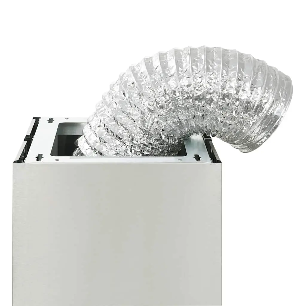 Island Range Hood Stainless Steel 90cm Curved Glass Canopy LED Lighting