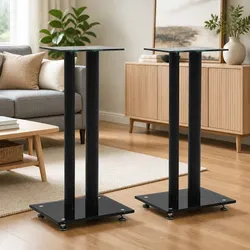 Get the Best Audio with Our Black Glass Speaker Stands