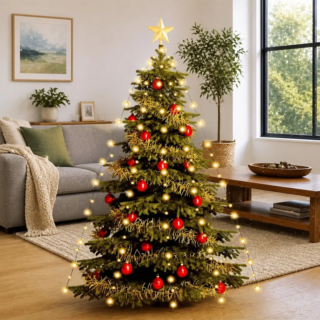 Christmas Tree Net Lights 180 LEDs 180cm White Warm Bright Indoor Outdoor