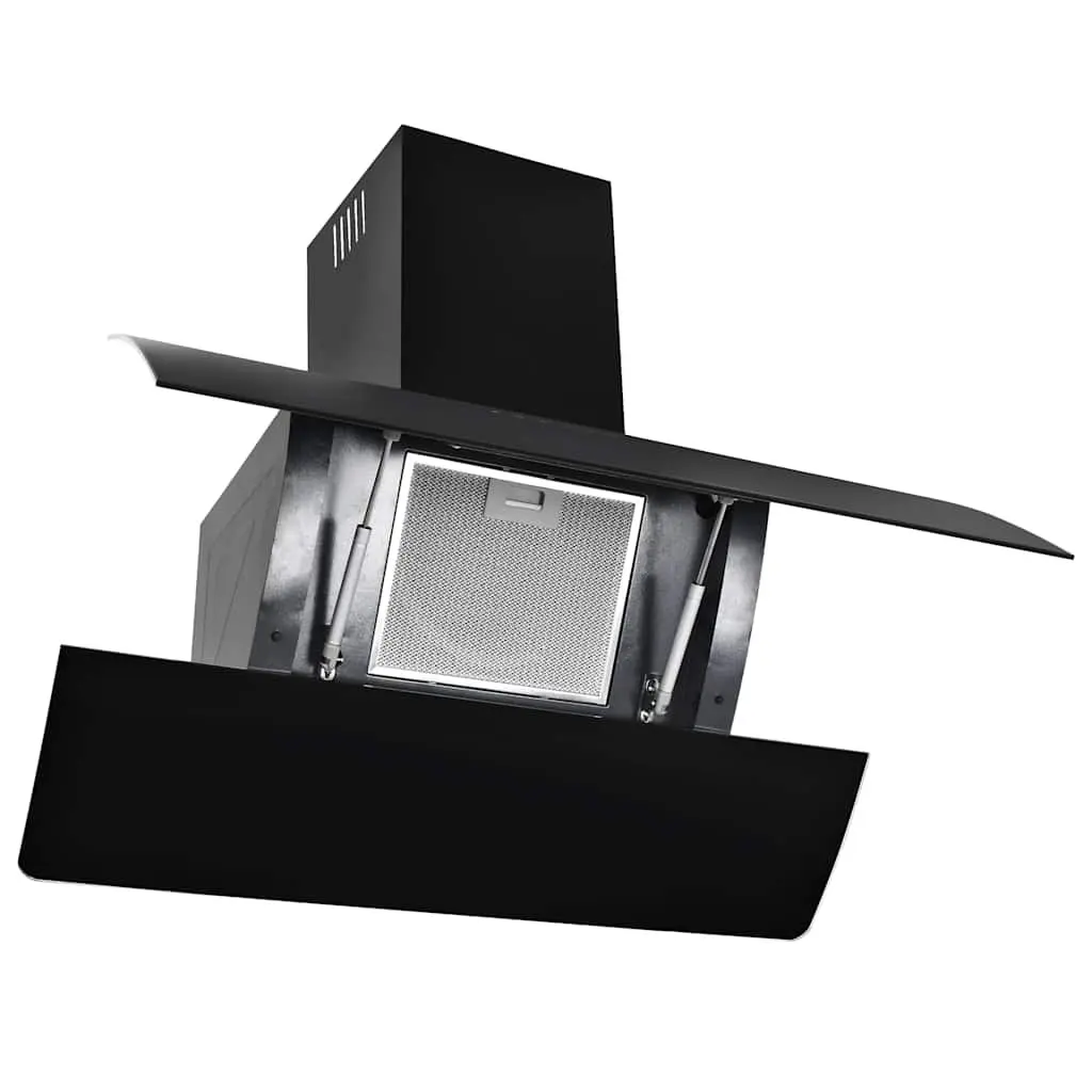 Wall Mounted Range Hood Stainless Steel 90cm Black