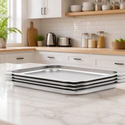 Gastronorm Containers 4 pcs GN 1/1 20 mm Steam Table Pans Kitchen