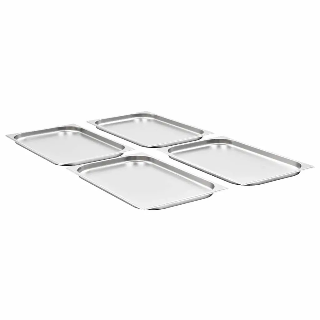 Gastronorm Containers 4 pcs GN 1/1 20 mm Steam Table Pans Kitchen