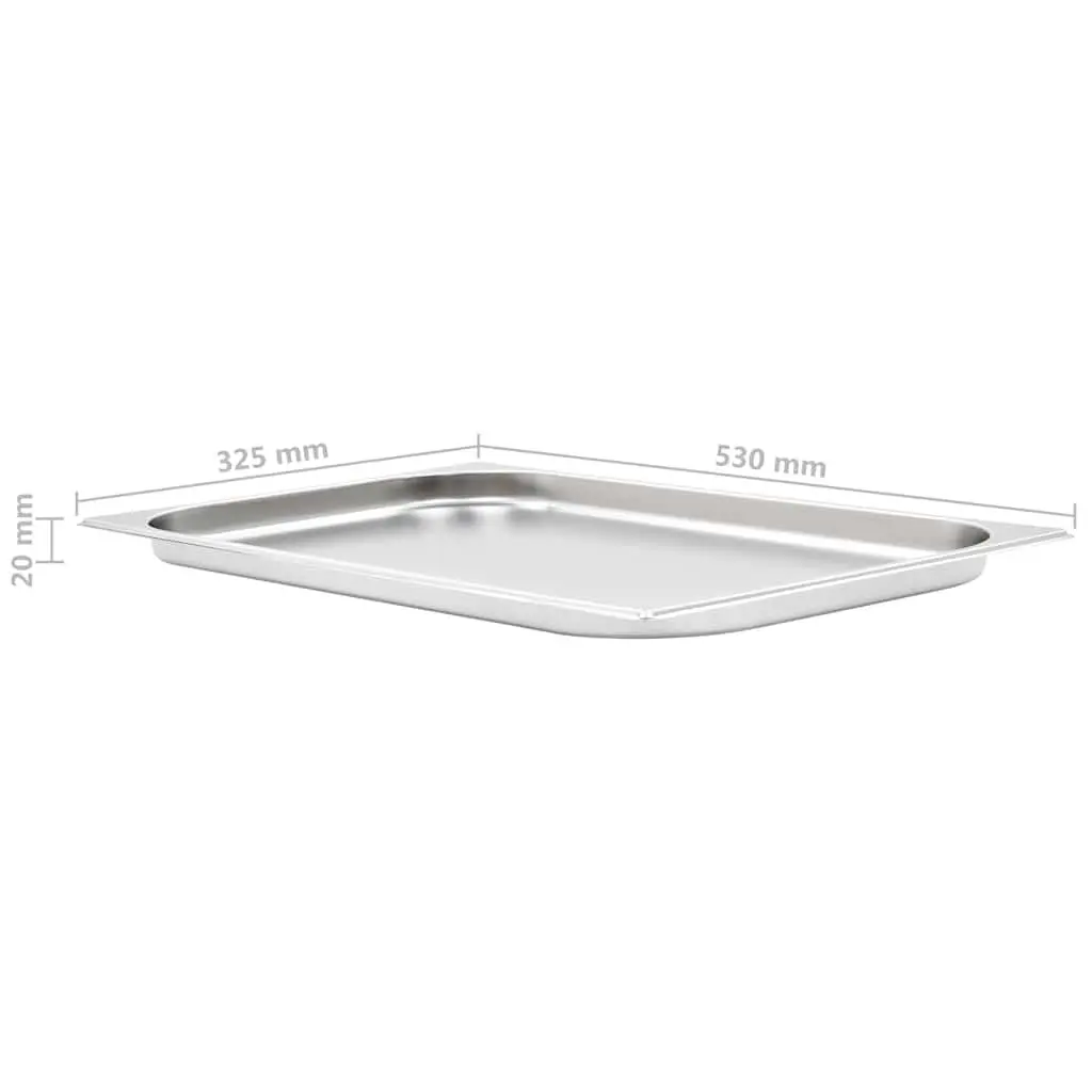 Gastronorm Containers 4 pcs GN 1/1 20 mm Steam Table Pans Kitchen