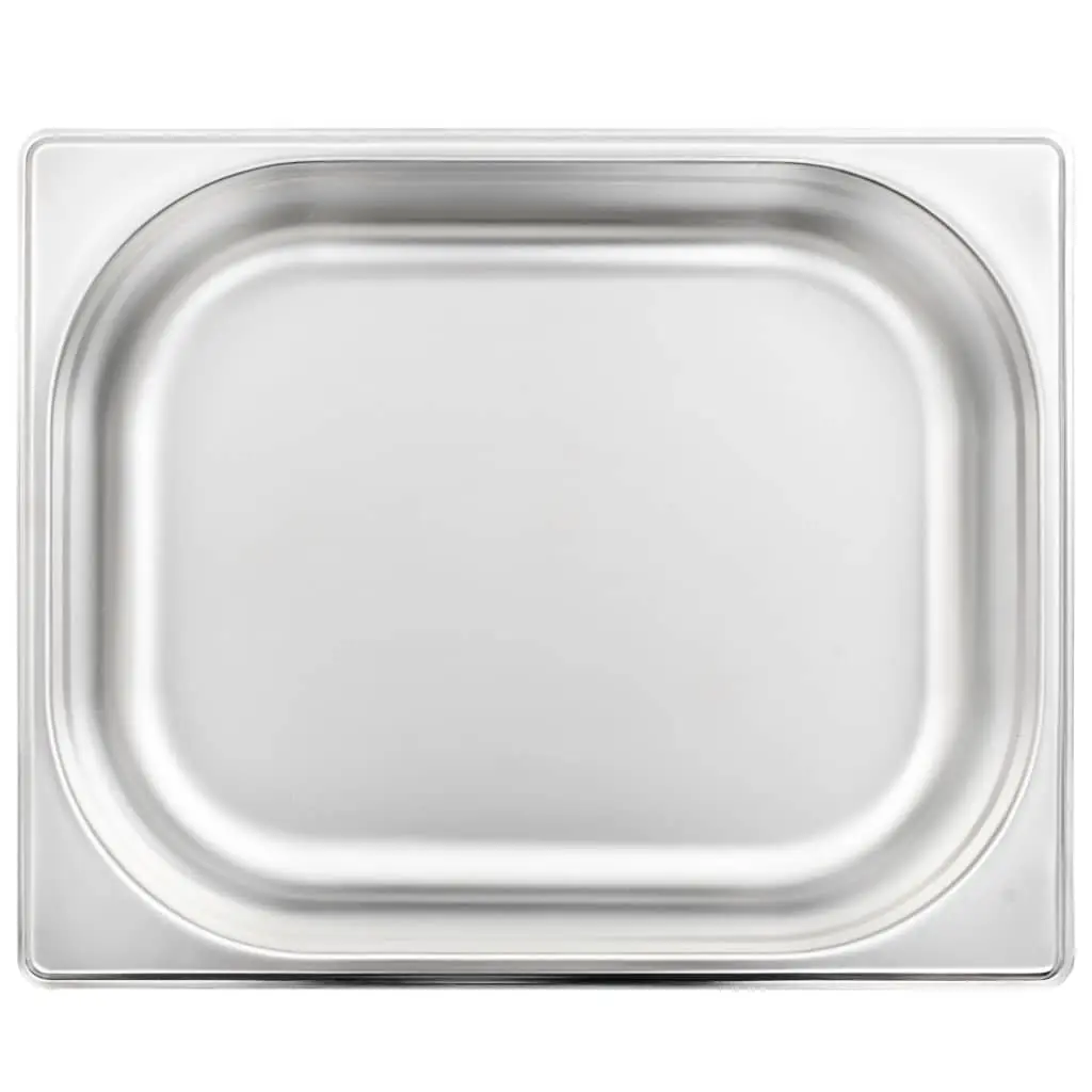 Gastronorm Containers 4 pcs GN 1/2 65 mm Stackable Steam Table Pans Silver