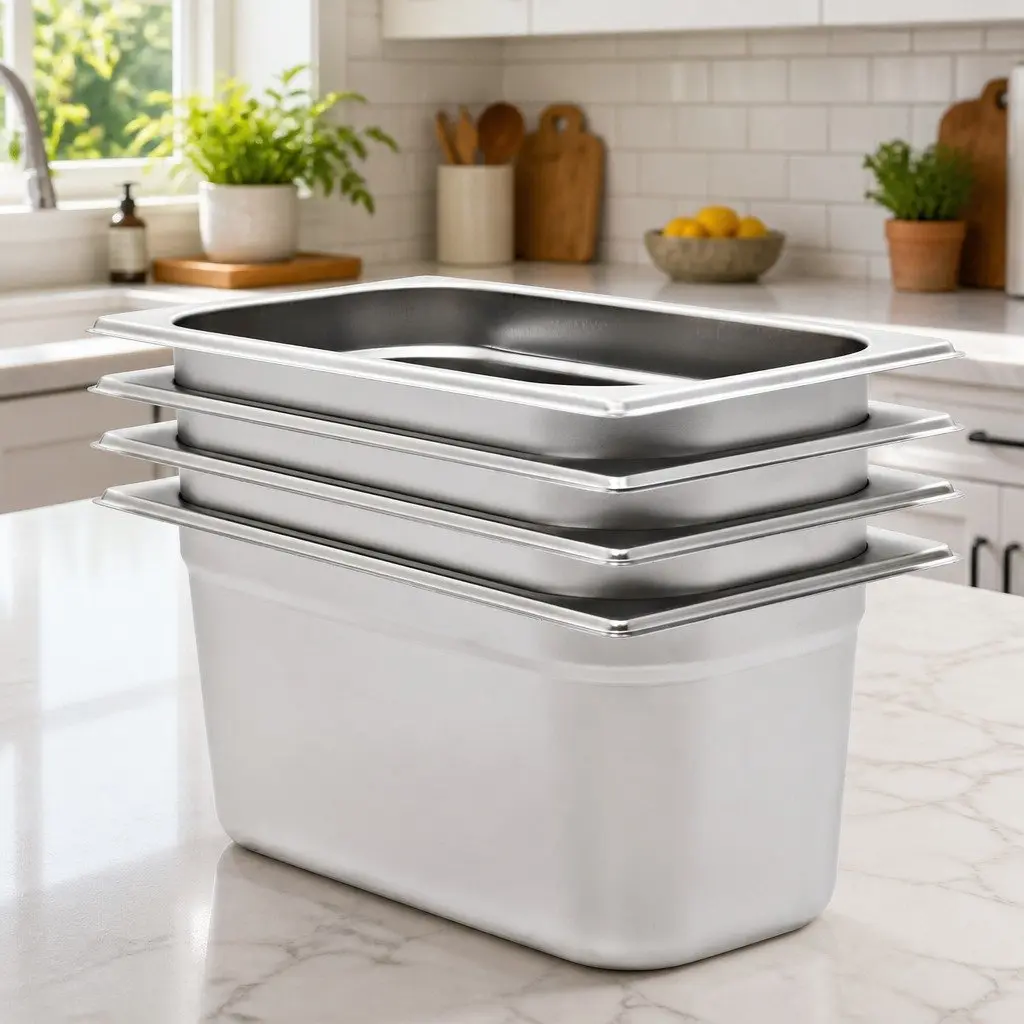 4 pcs Gastronorm Containers GN 1/3 150 mm