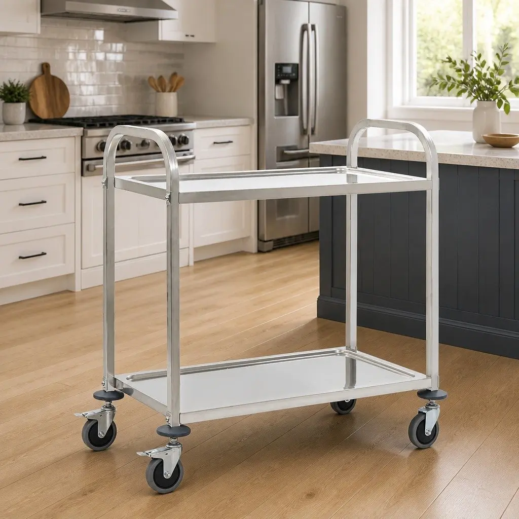 2-Tier Kitchen Trolley for Serving and Storage