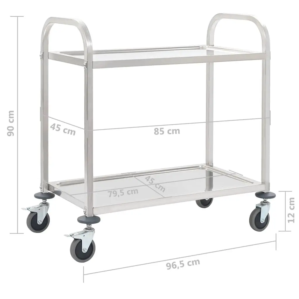 2-Tier Kitchen Trolley for Serving and Storage