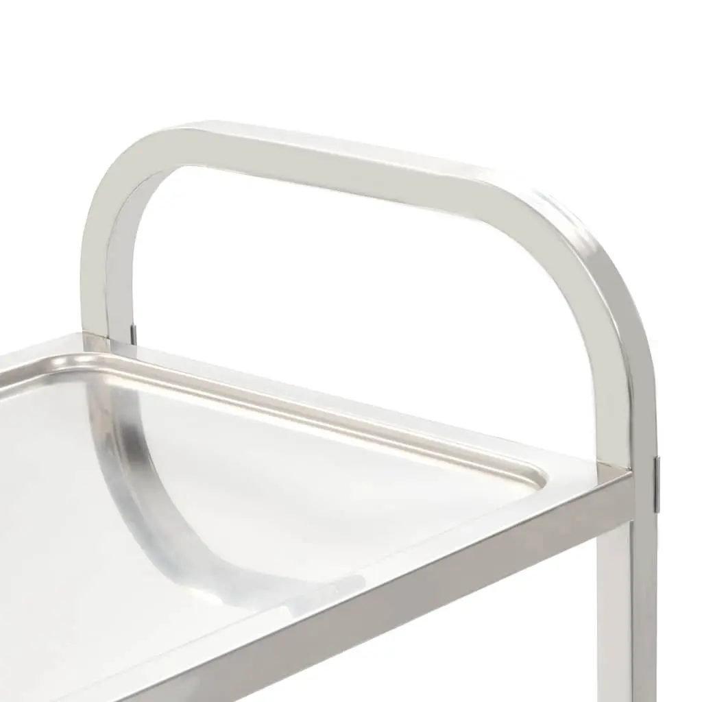 3-Tier Kitchen Trolley Stainless Steel Service Cart Rolling Castors