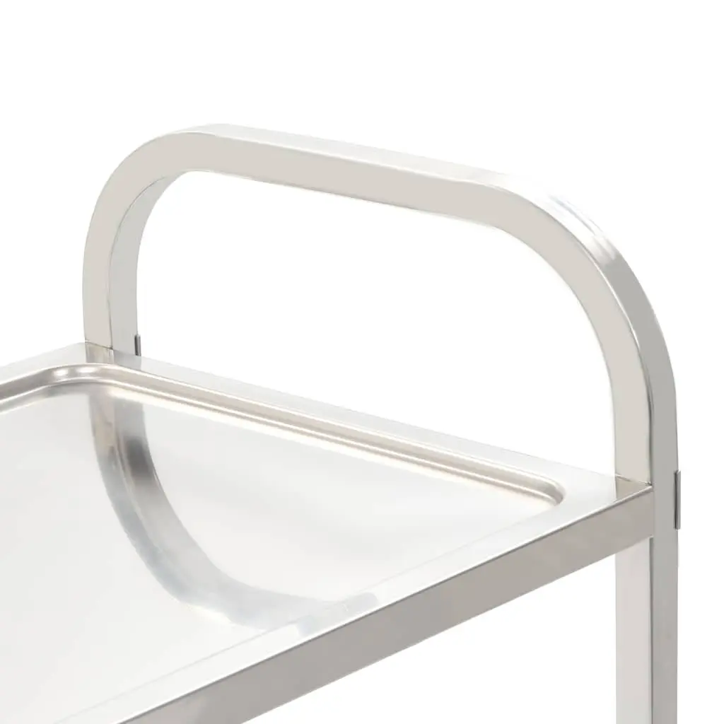 5-Tier Kitchen Trolley Stainless Steel Frame Rolling Serving Cart