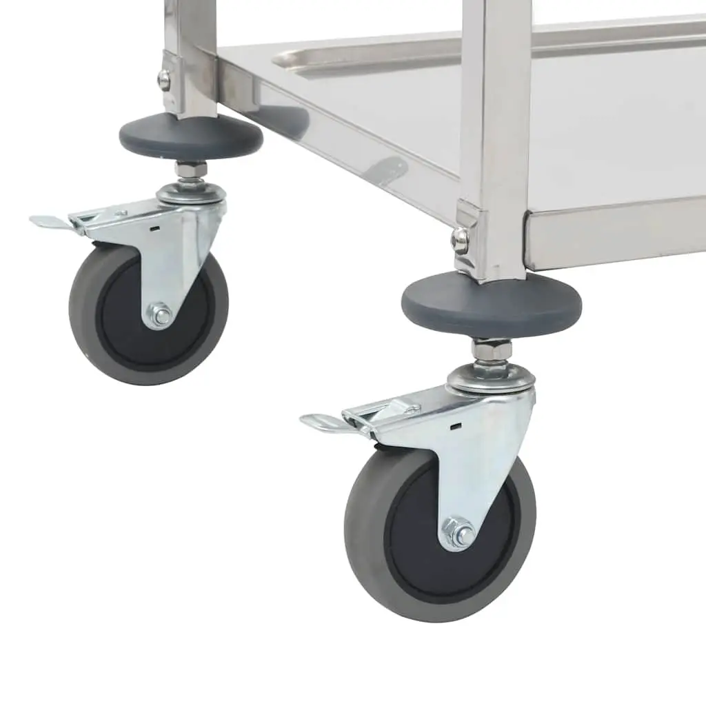 5-Tier Kitchen Trolley Stainless Steel Frame Rolling Serving Cart