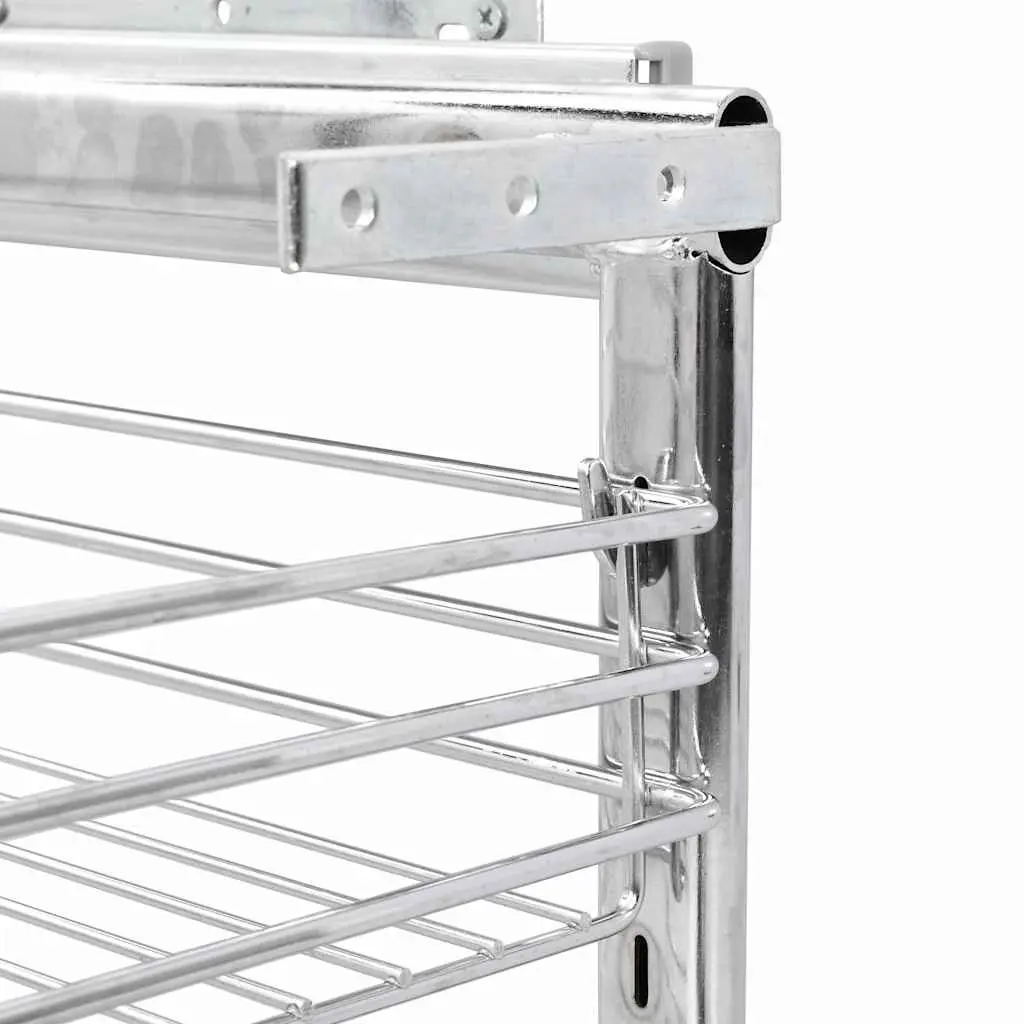 3-Tier Pull-out Kitchen Wire Basket Storage Organiser Sliding Shelf 47 x 35 x 56 cm