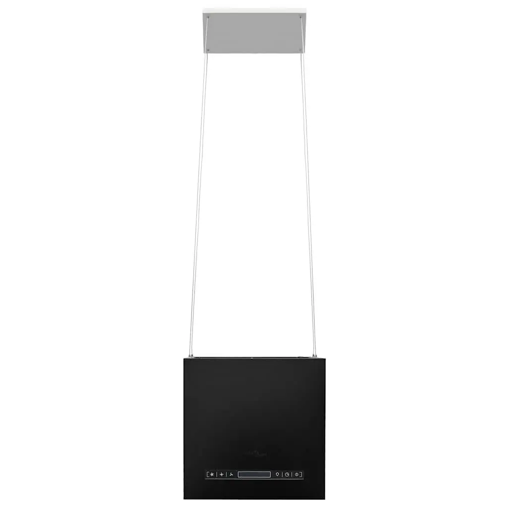 Island Range Hood Ceiling Mounted Black 37cm Touch Sensor LCD