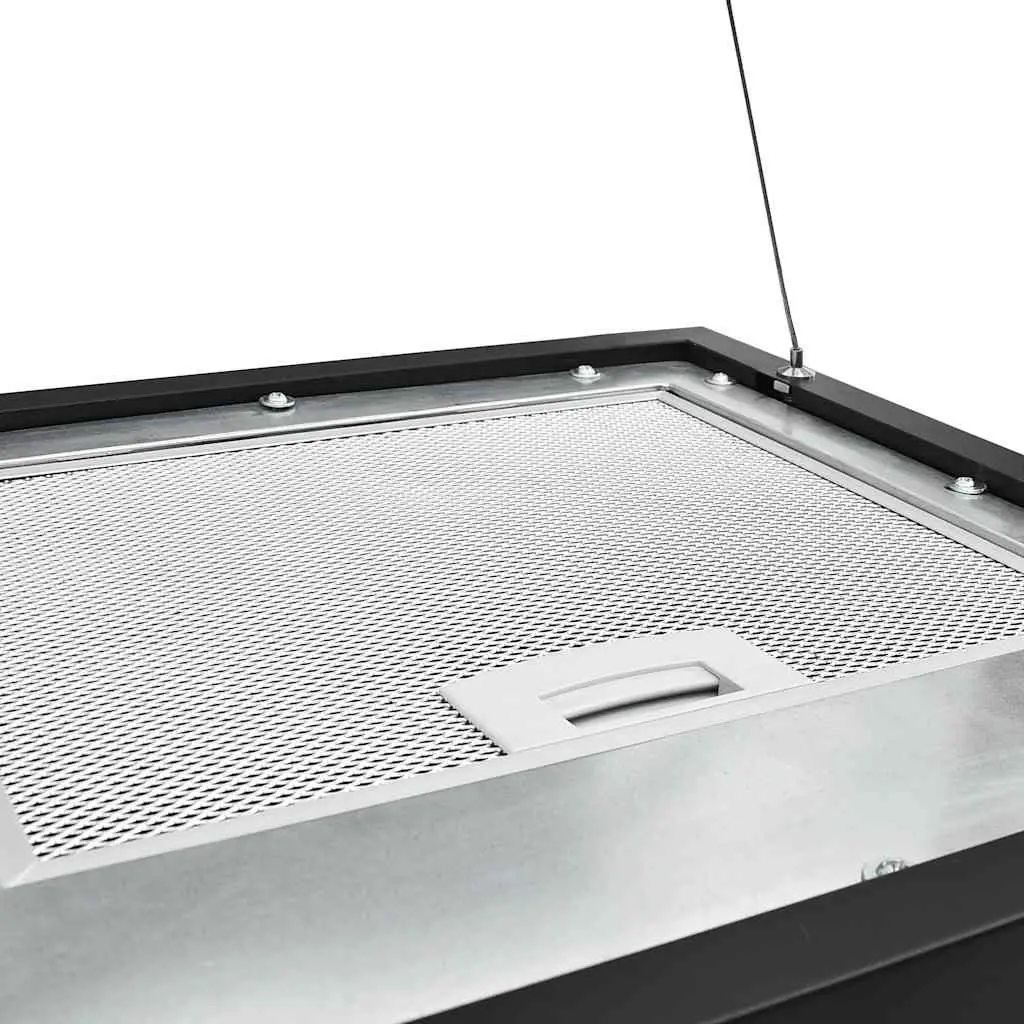 Island Range Hood Ceiling Mounted Black 37cm Touch Sensor LCD