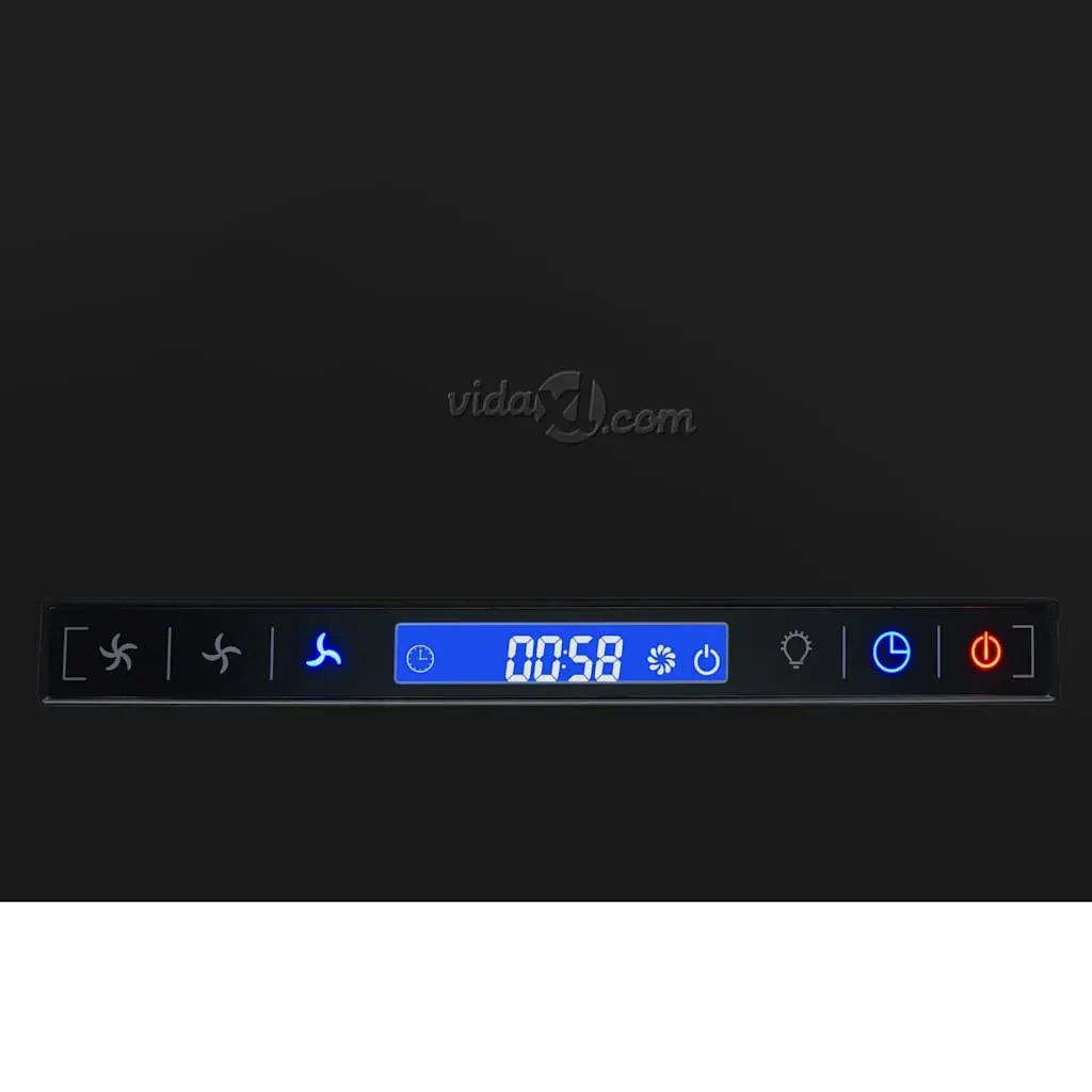 Island Range Hood Ceiling Mounted Black 37cm Touch Sensor LCD