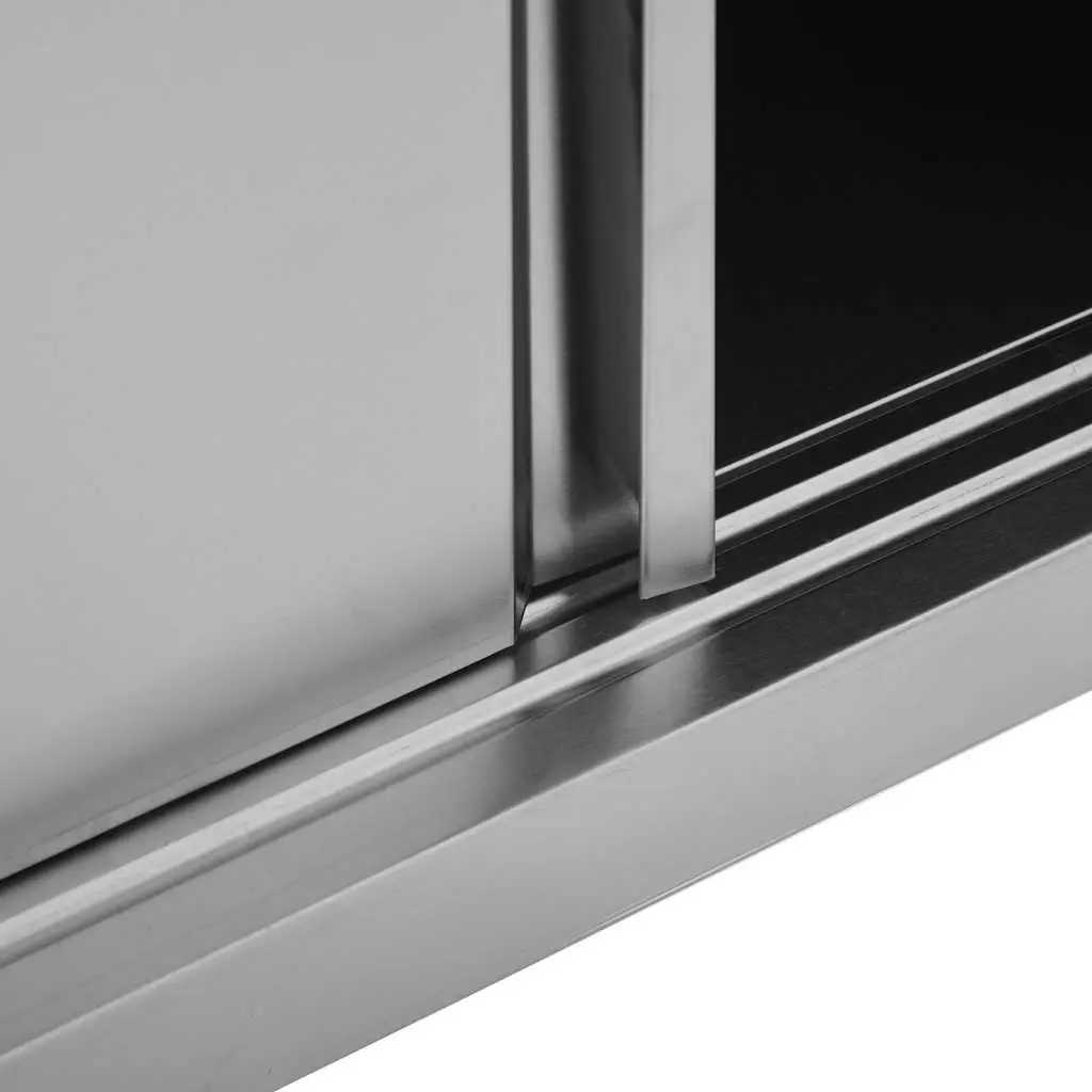 Kitchen Cabinet Sliding Doors Stainless Steel Wall-Mounted 90x40x50cm Grey