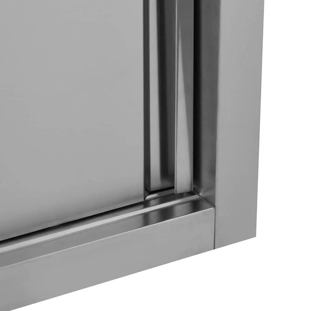 Kitchen Cabinet Sliding Doors Stainless Steel Wall-Mounted 90x40x50cm Grey