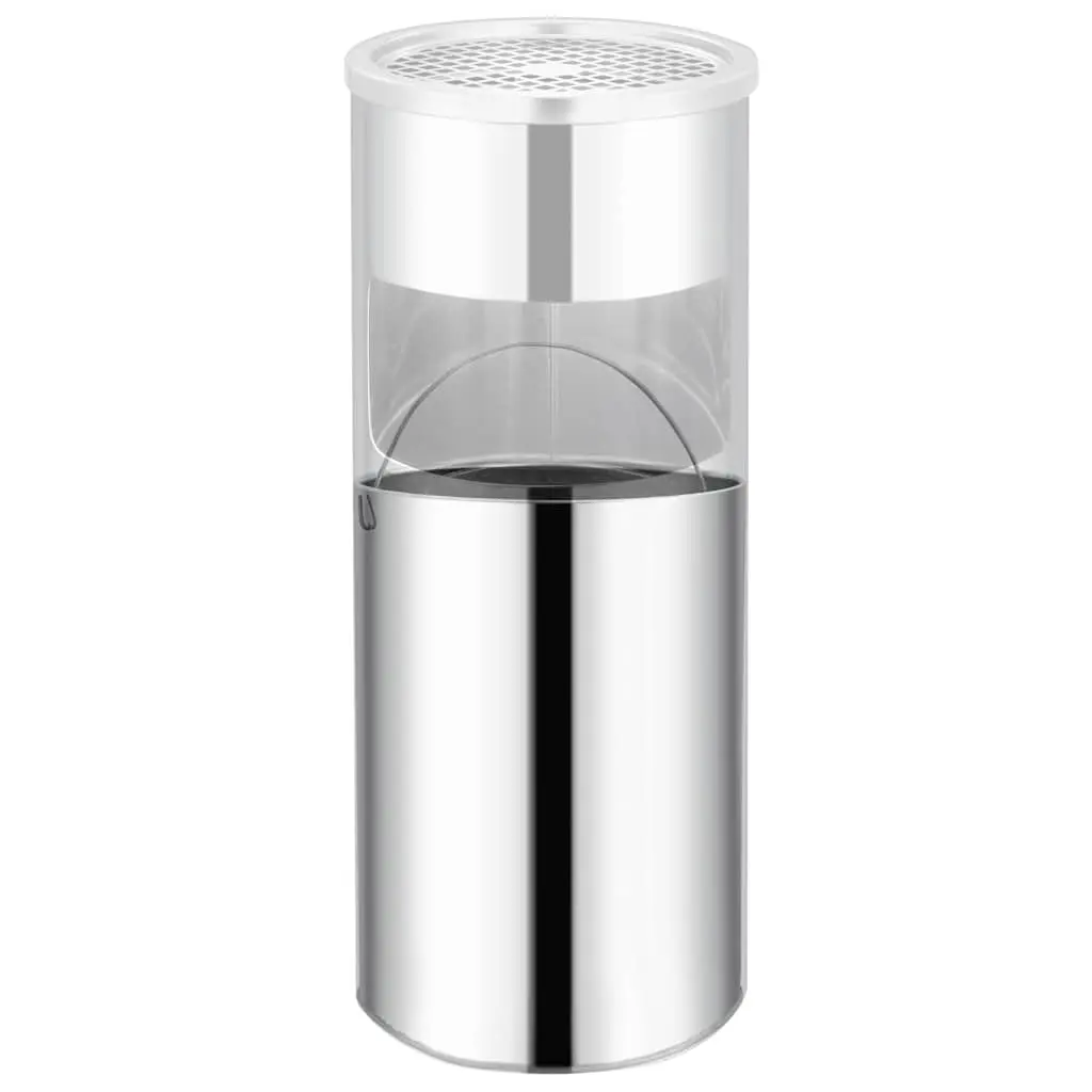 Ashtray Dustbin Stainless Steel 30L Silver Waste Bin