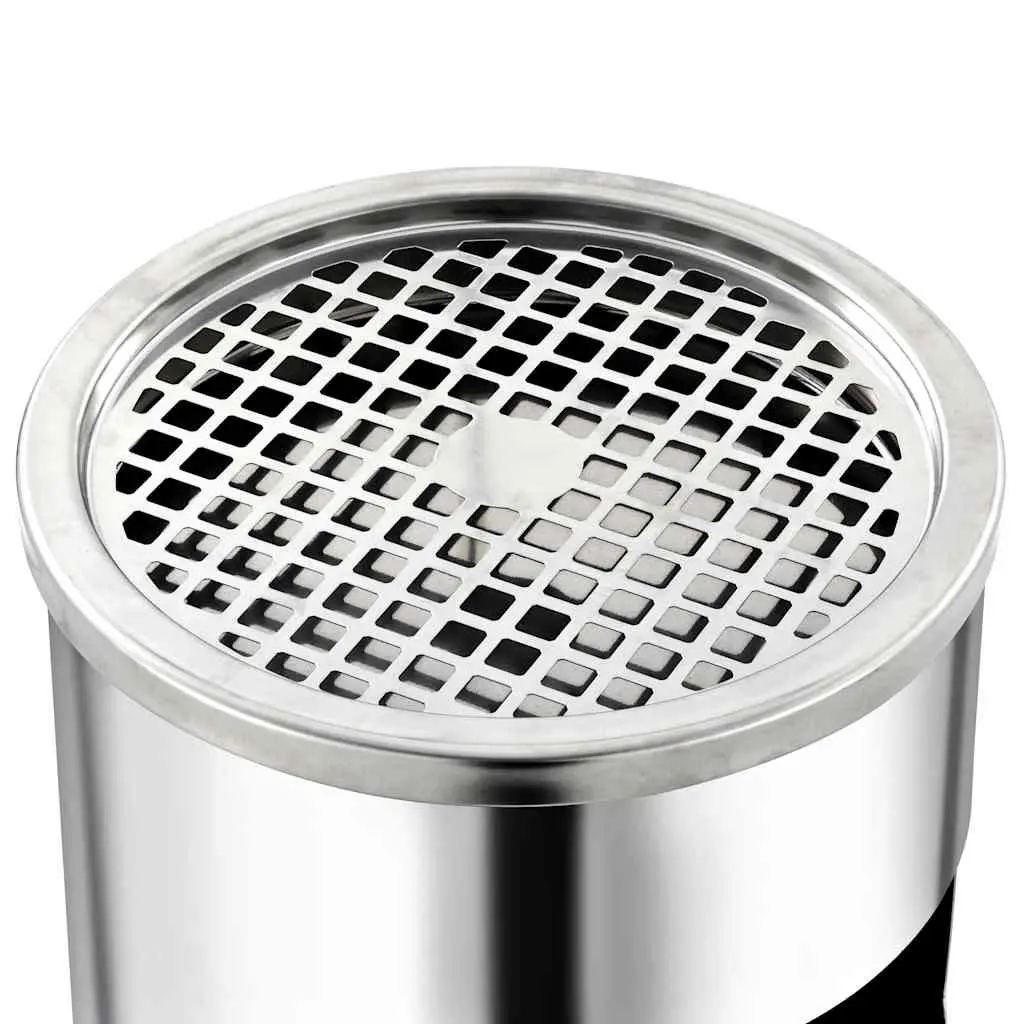 Ashtray Dustbin Stainless Steel 30L Silver Waste Bin