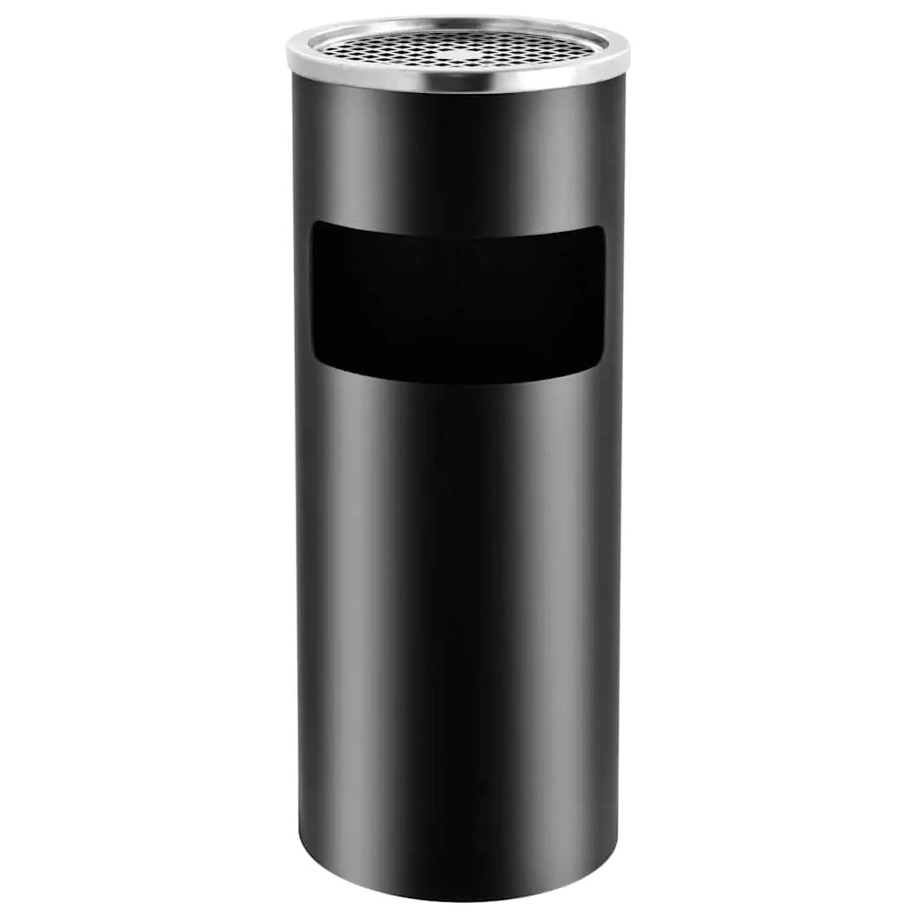 Steel Ashtray Dustbin Combination with Removable Insert 30L Black