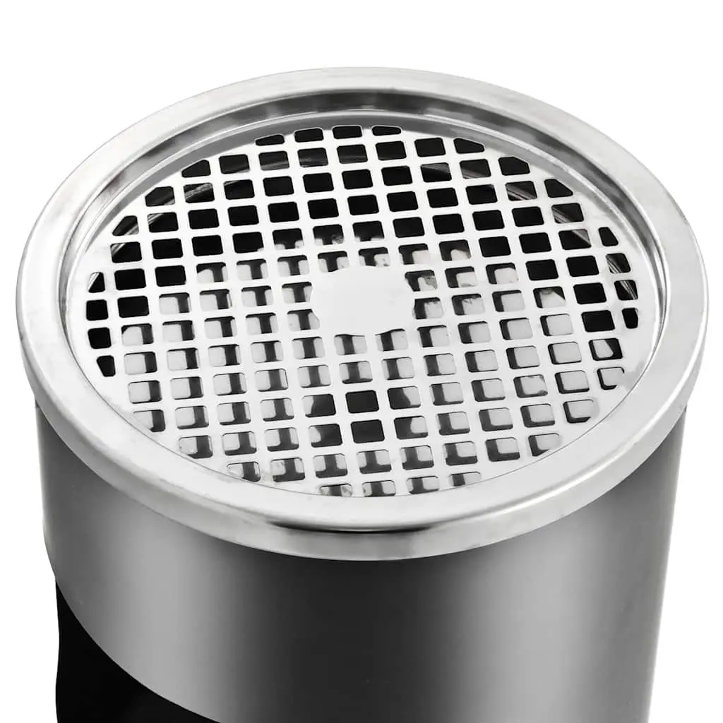 Ashtray Dustbin Waste Bin with Removable Insert Grey Steel 30L