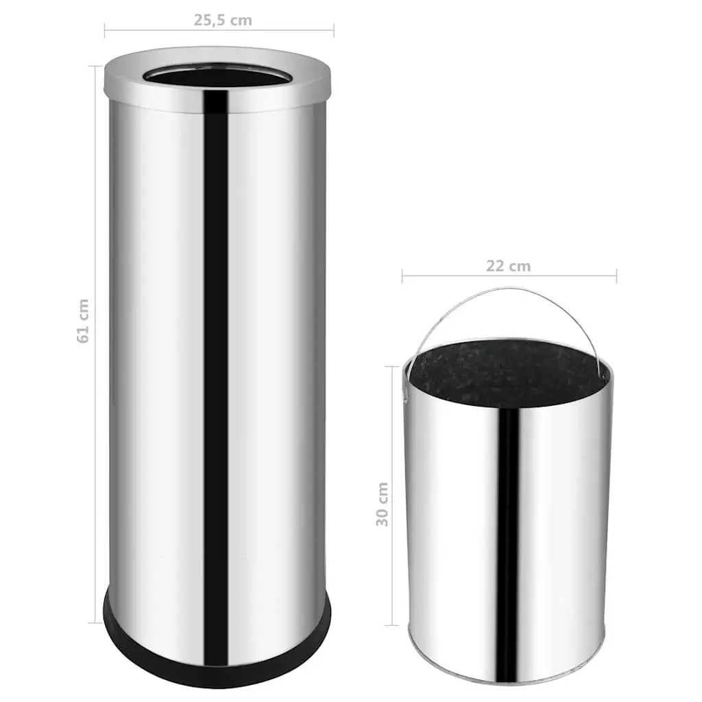 32L Stainless Steel Waste Bin