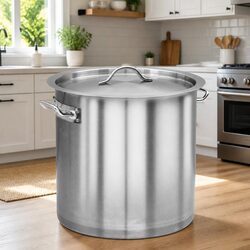 Stock Pot 26L Stainless Steel Large Capacity Kitchen Cookware Soup Stew Cooking