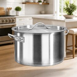 Stock Pot 24L Stainless Steel Large Cooking Catering Kitchen Cookware 36x24cm