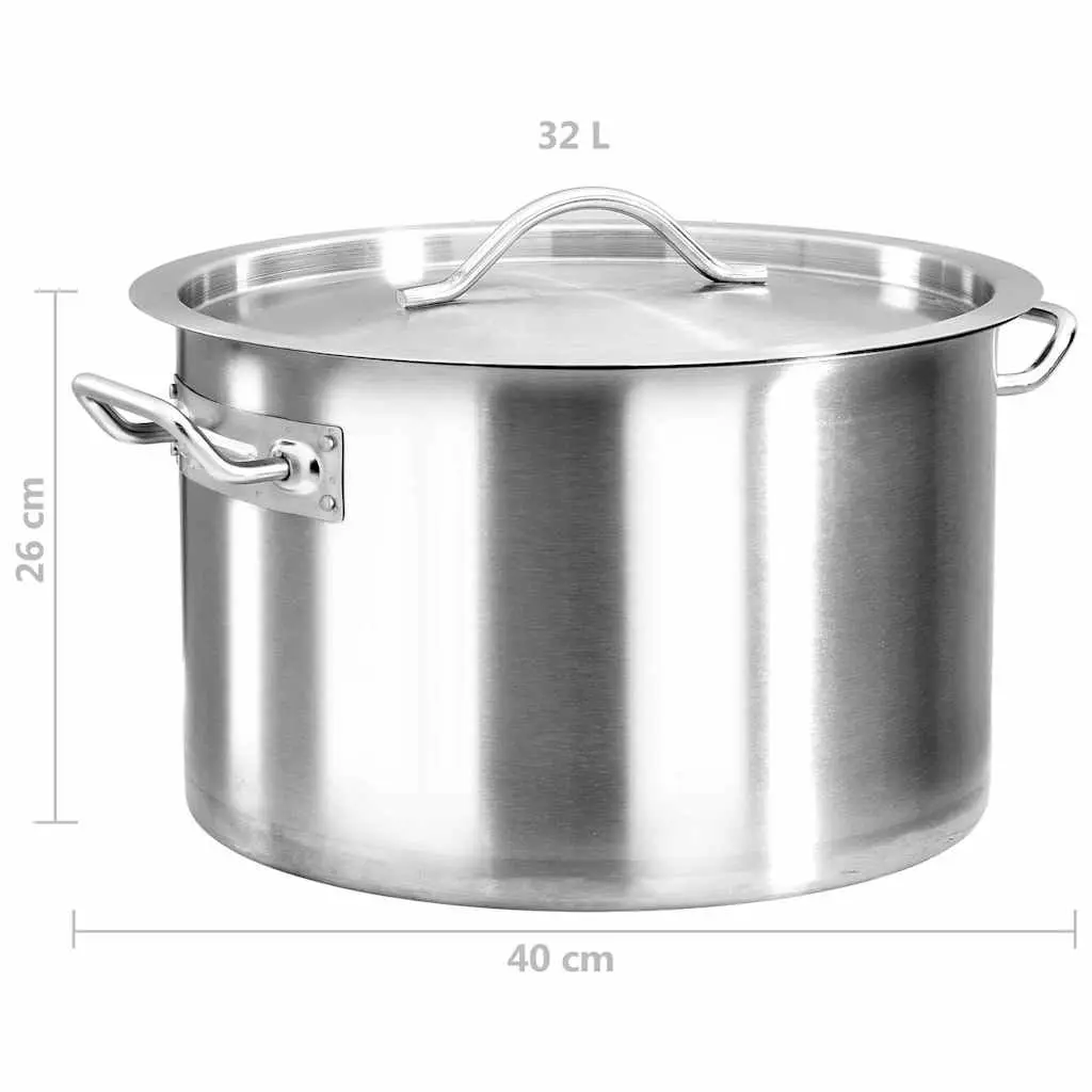 Stock Pot Large Capacity Stainless Steel 32L