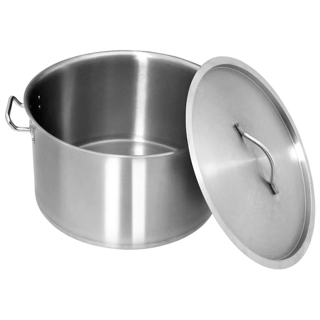 Stock Pot 44L Stainless Steel Large Catering Cooking Pot Commercial Kitchen