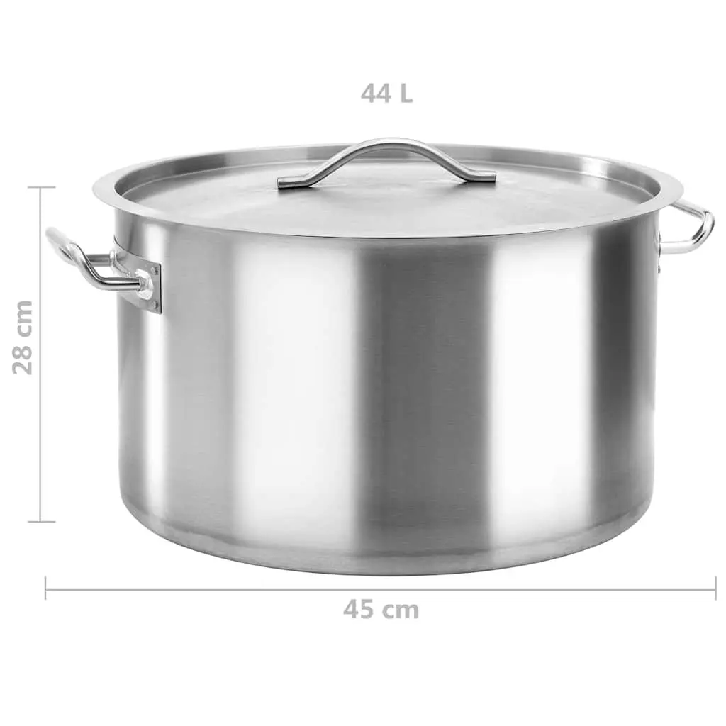 Stock Pot 44L Stainless Steel Large Catering Cooking Pot Commercial Kitchen