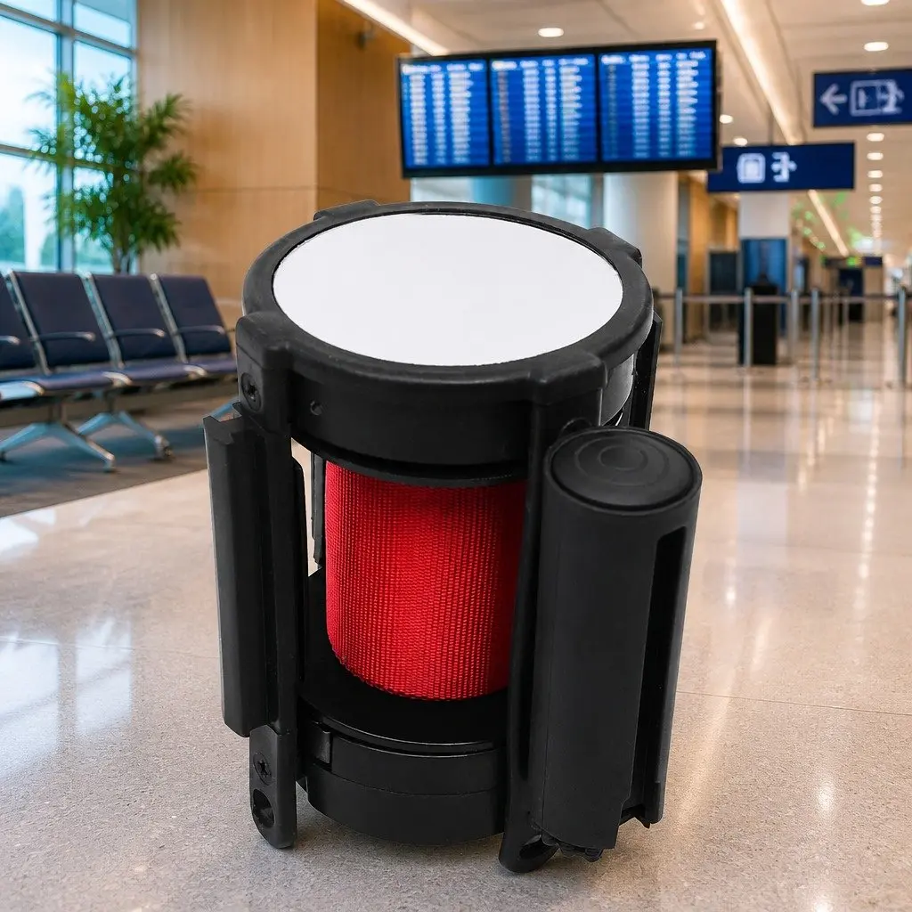 Retractable Belt Barrier Red 200cm Queue Control Stanchion System