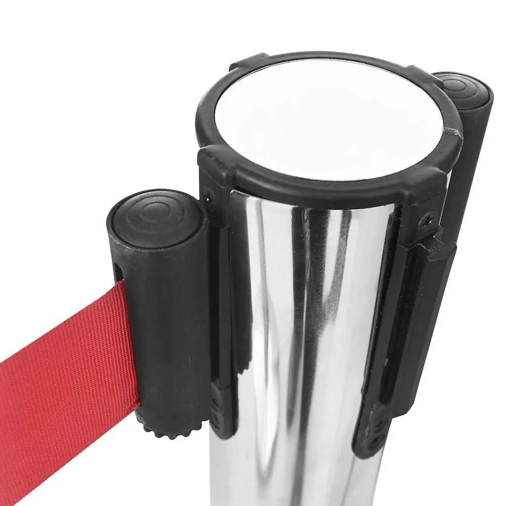 Retractable Belt Barrier Red 200cm Queue Control Stanchion System