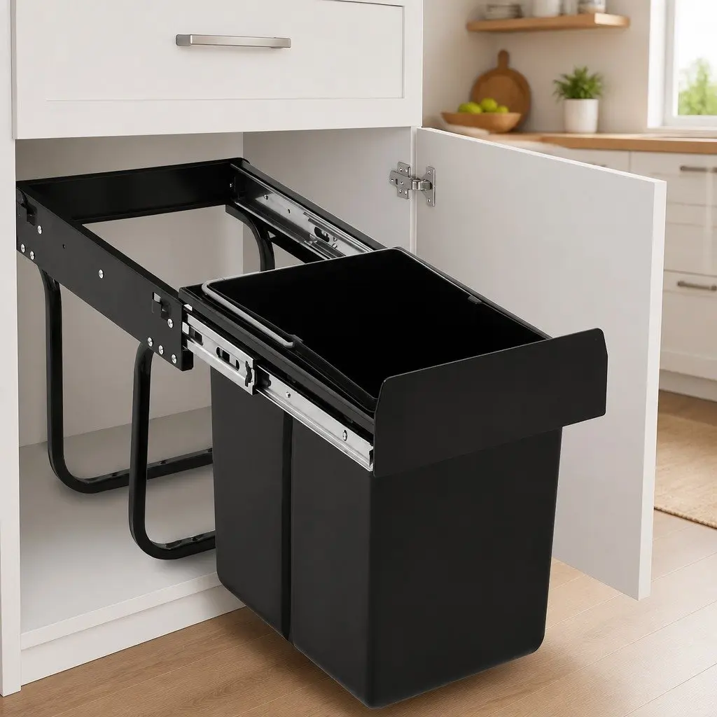 20L Black Kitchen Waste Bin