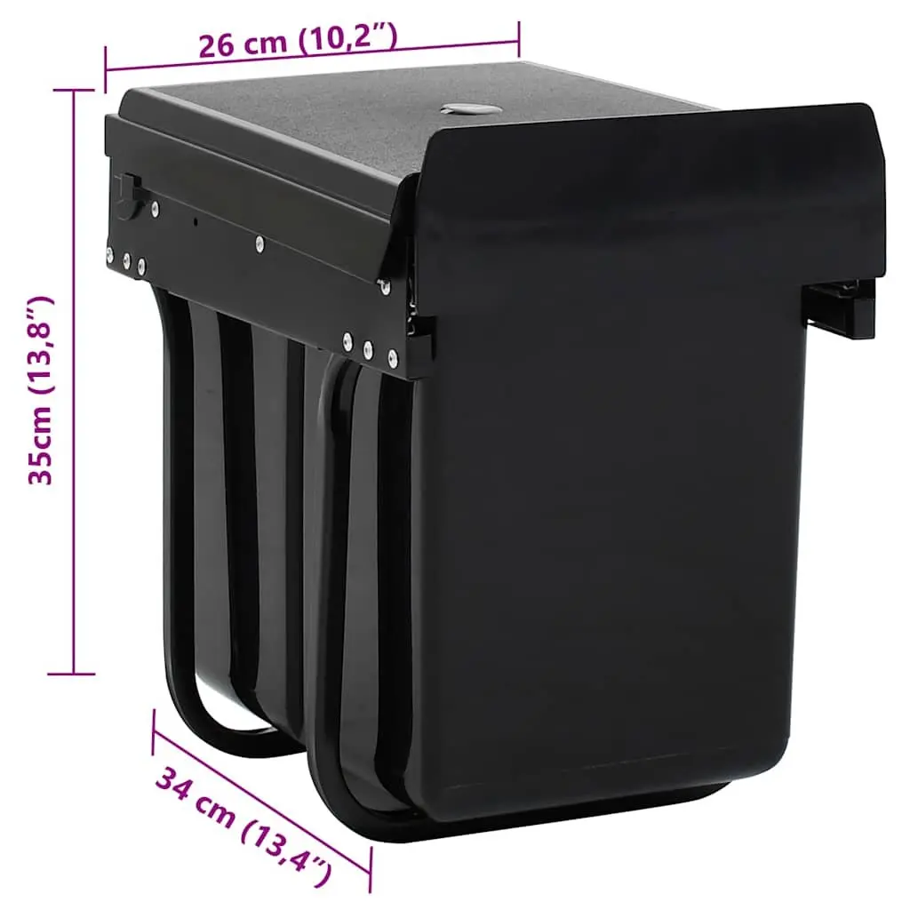 20L Black Kitchen Waste Bin