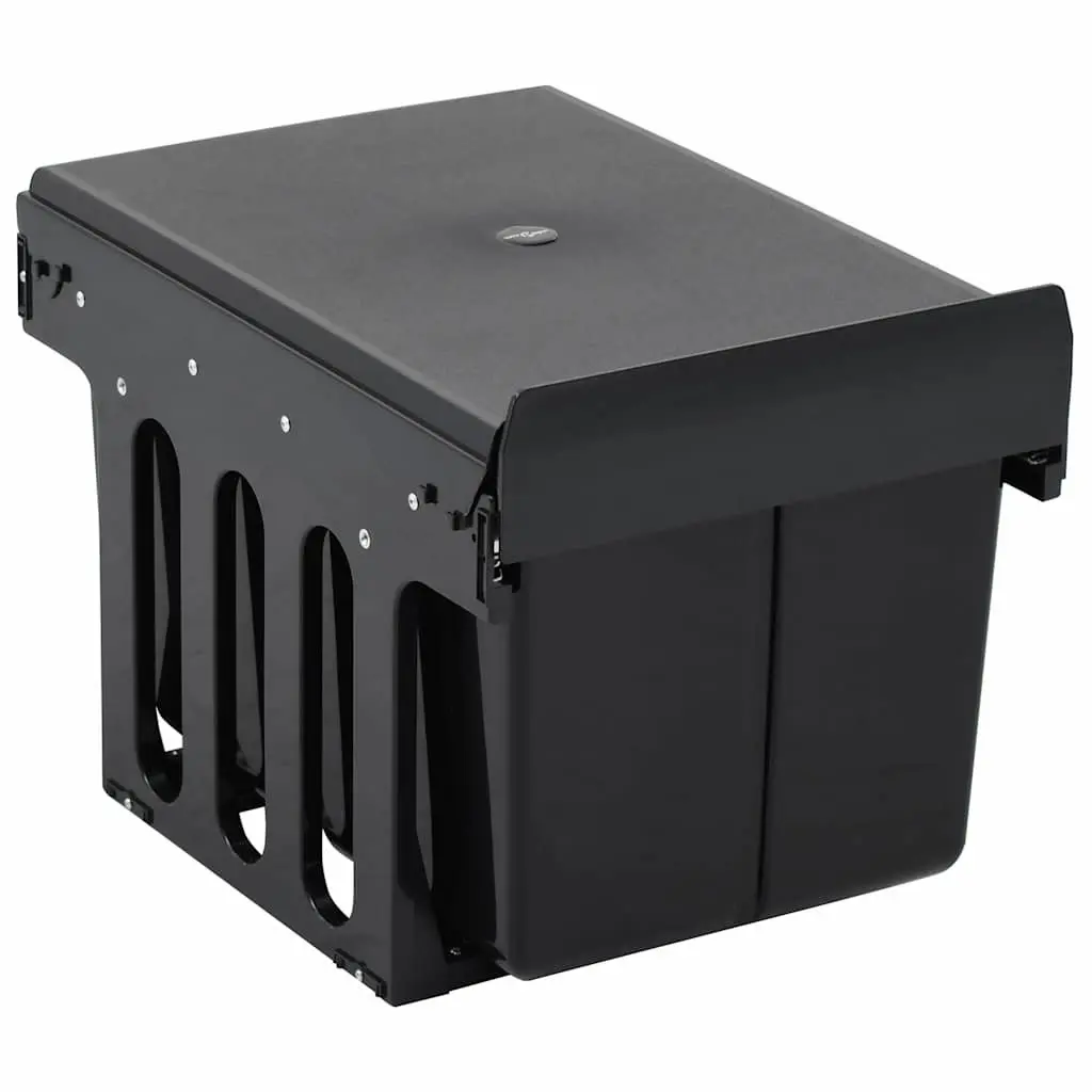 Kitchen Waste Bin Pull-out Cupboard Dustbin Soft-Close Rubbish 36L Black