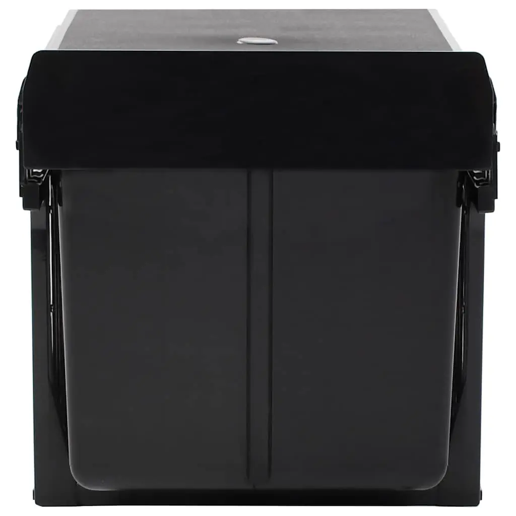 Pull-Out Dustbin Soft-Close 48L Black Kitchen Waste Bin with Three Removable Bins for Recycling Sorting
