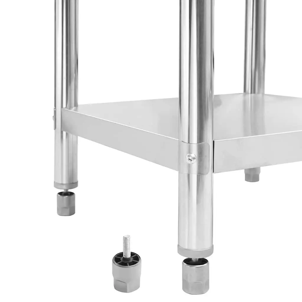 Stainless Steel Work Table with Backsplash and Bottom Shelf 100x60x93cm for Commercial Kitchen Food Preparation