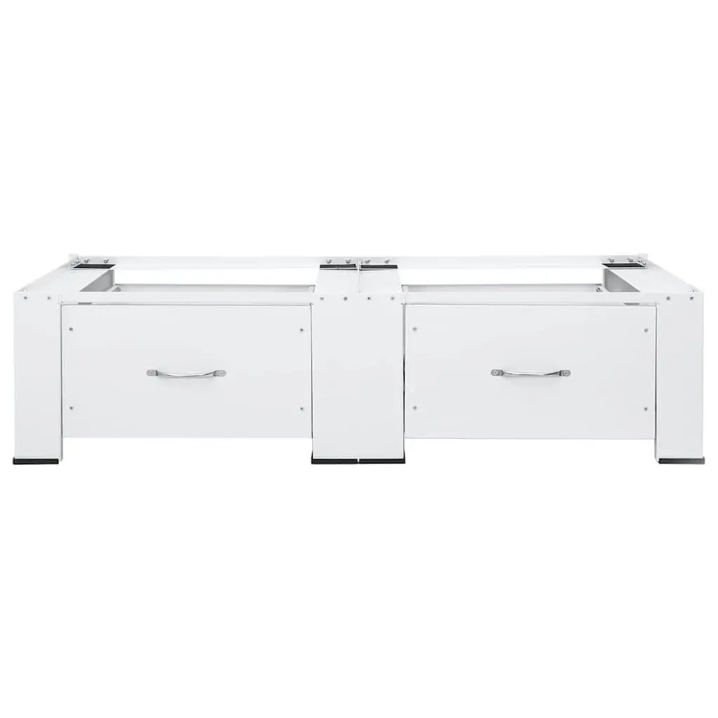 Washer Dryer Pedestal Stand with Drawers White Storage 100 kg Capacity