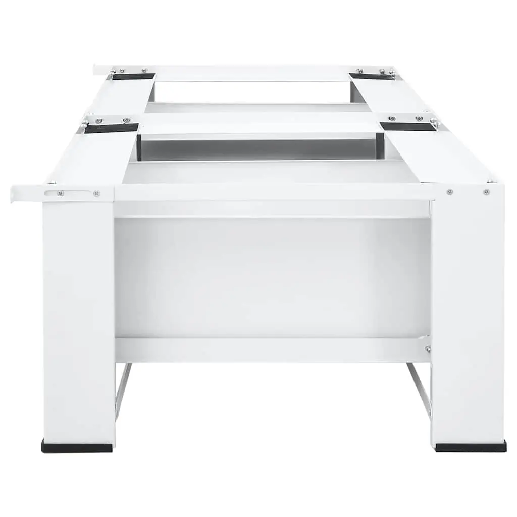 Washer Dryer Pedestal Stand with Drawers White Storage 100 kg Capacity