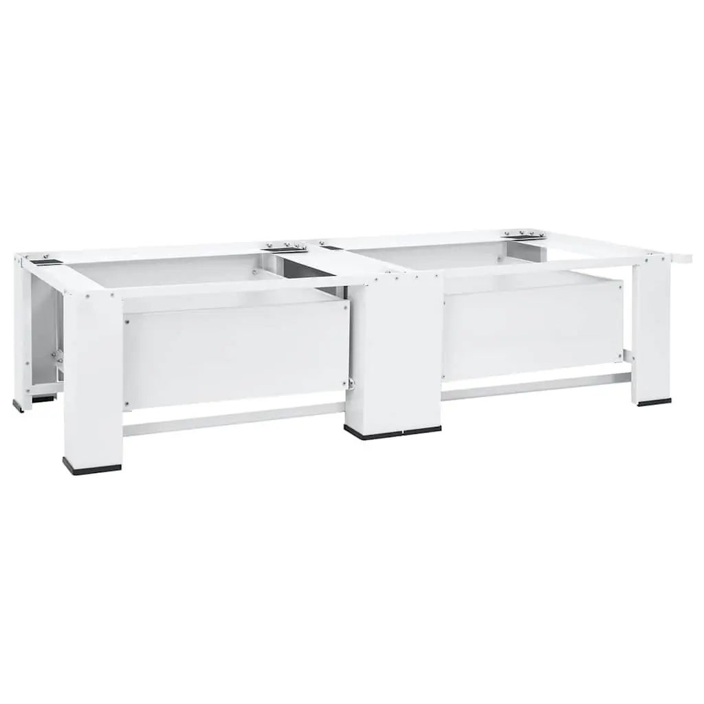 Washer Dryer Pedestal Stand with Drawers White Storage 100 kg Capacity