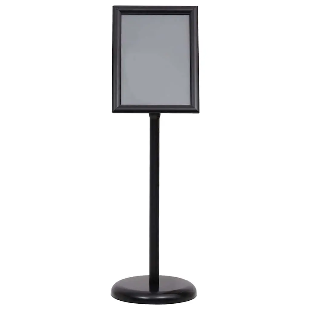 A4 Pedestal Poster Stand Adjustable Rotatable Black Aluminium Alloy