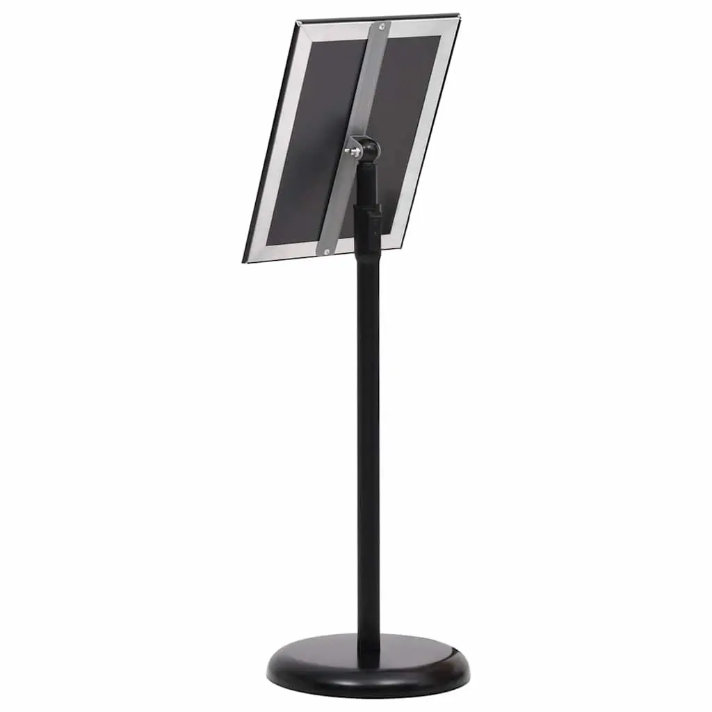 A4 Pedestal Poster Stand Adjustable Rotatable Black Aluminium Alloy