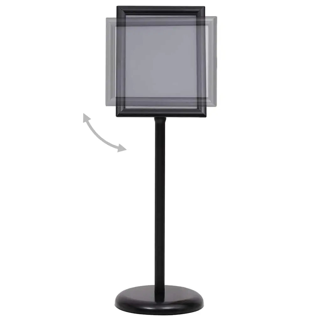 A4 Pedestal Poster Stand Adjustable Rotatable Black Aluminium Alloy