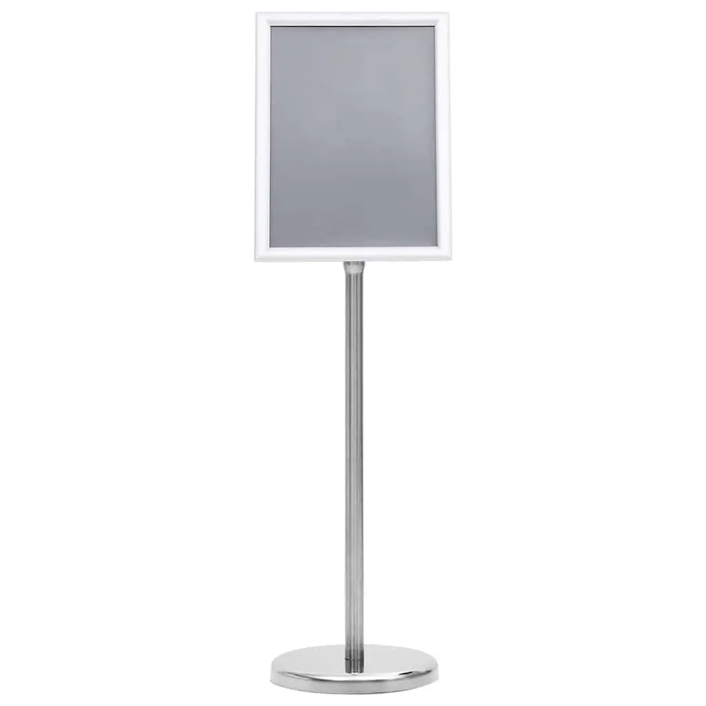 A4 Pedestal Poster Stand Silver Floor Display Stand Retail Presentation Sign