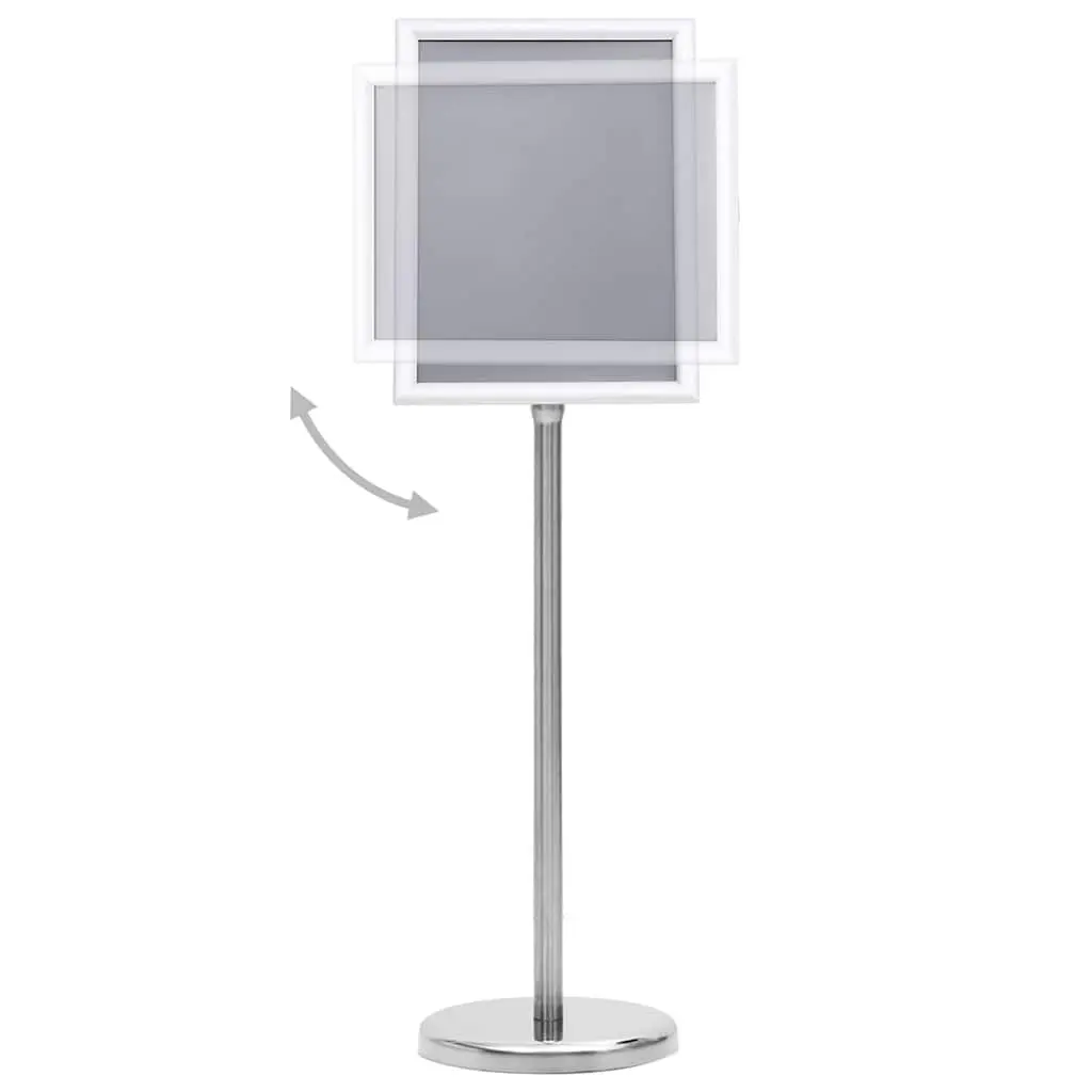 A4 Pedestal Poster Stand Silver Floor Display Stand Retail Presentation Sign