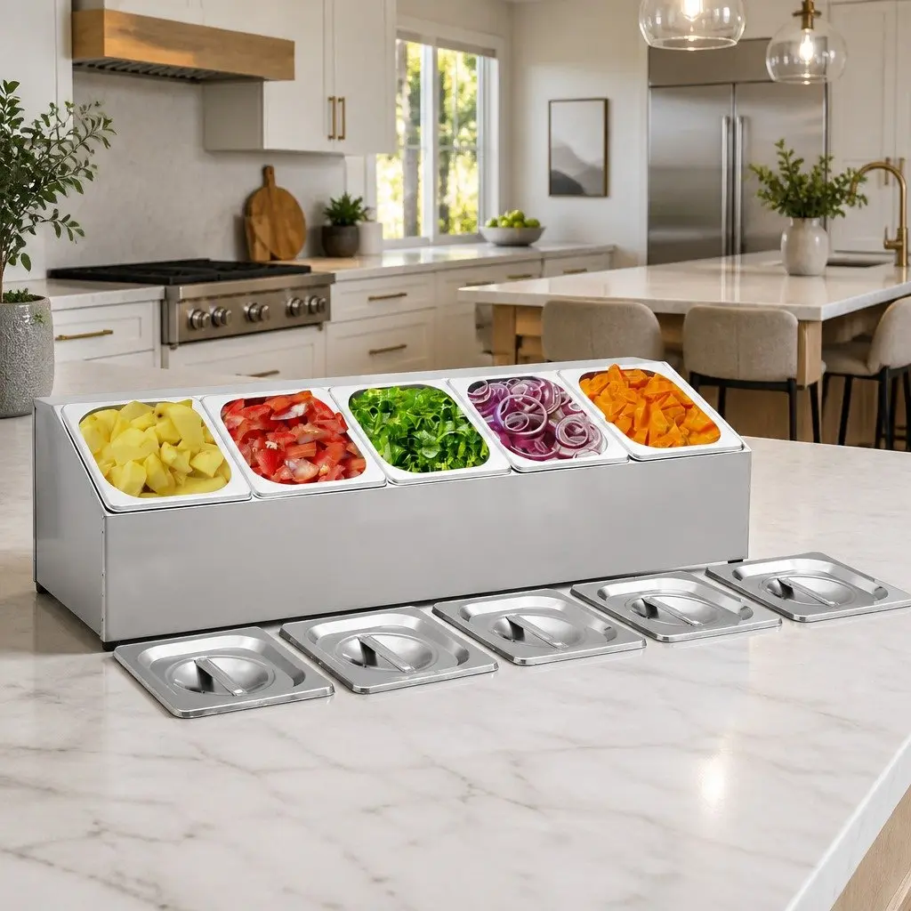 Gastronorm Container Holder Stainless Steel 5 GN 1/6 Pans